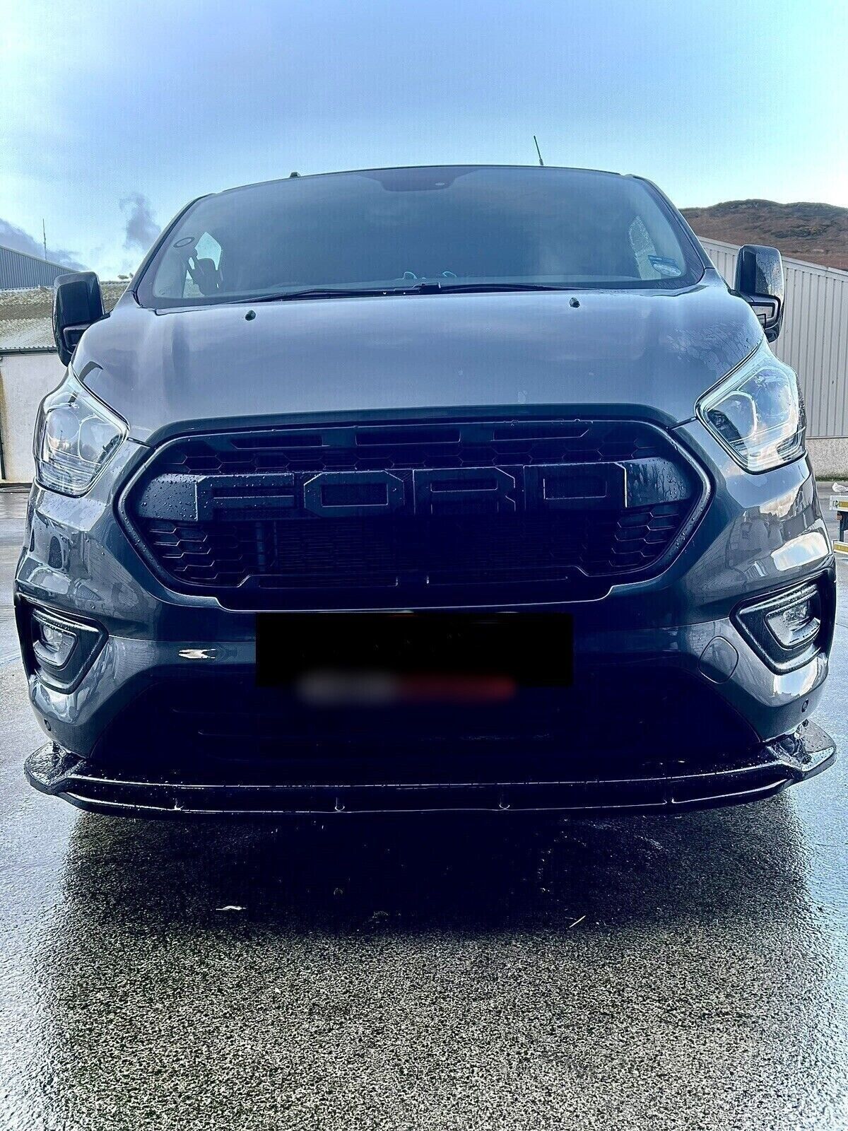 Lower Front Gloss Black ABS Splitter Bumper Lip For FORD TOURNEO CUSTOM 2018-23