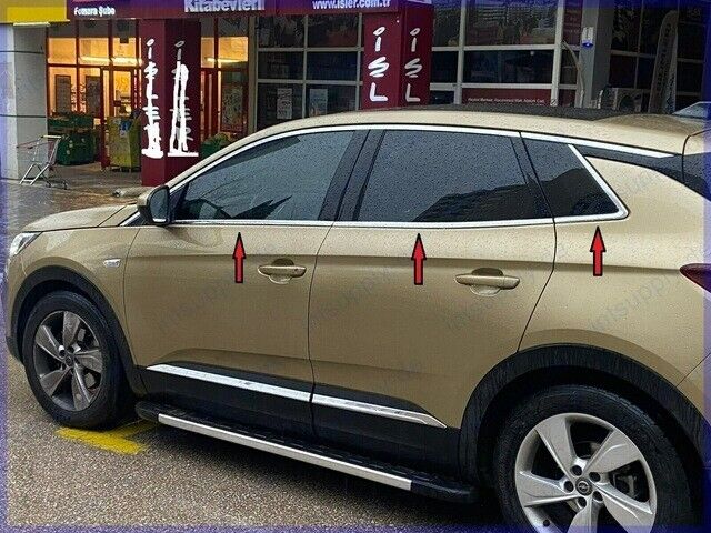 Chrome Windows Frame Trim 4Dr 6Pcs S.Steel For VAUXHALL GRANDLAND X 2017-2023