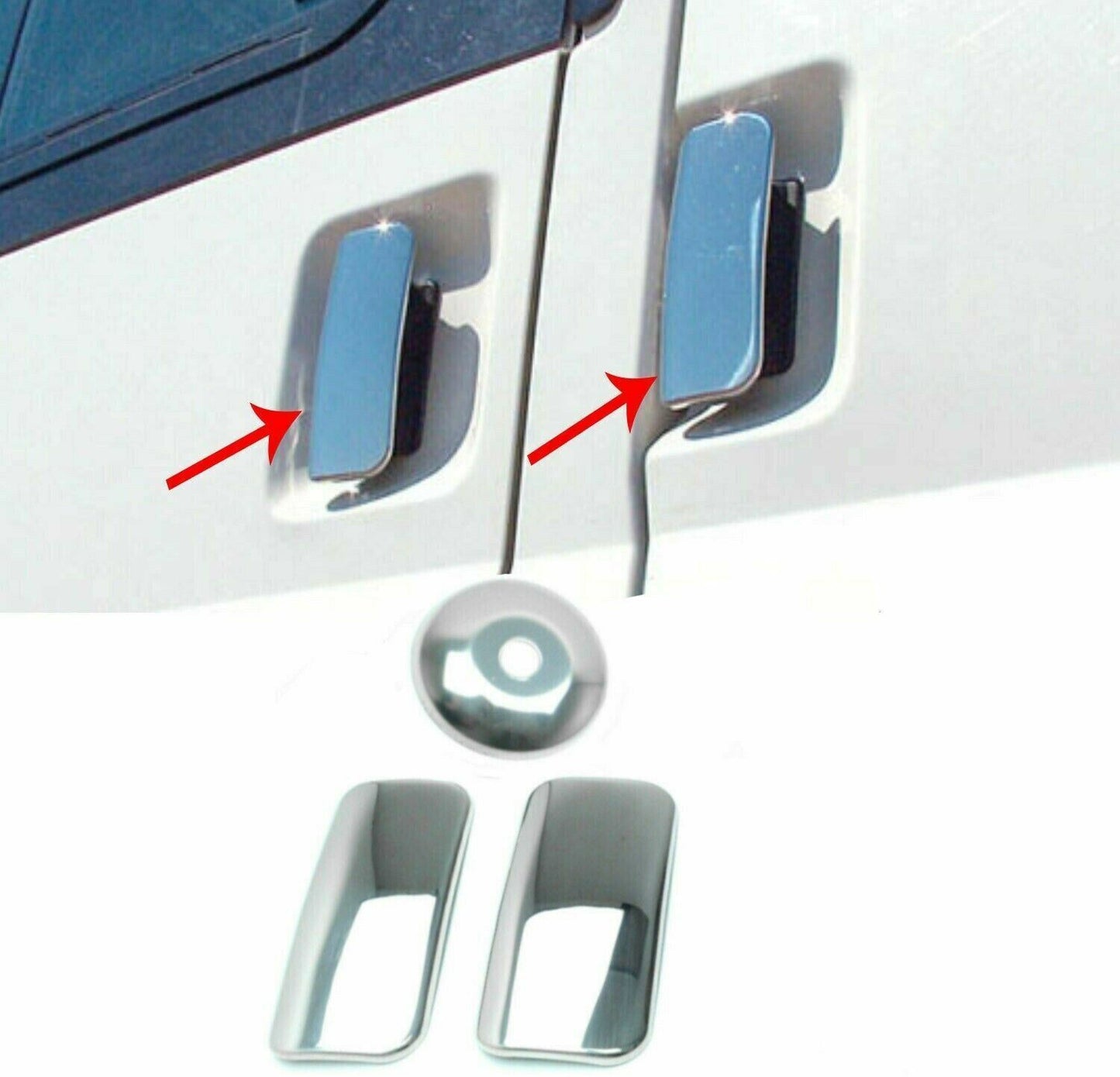 Chrome Door Handle Cover 2Dr 3pieces S.STEEL For Ford TRANSIT MK6 MK7 2000-2013