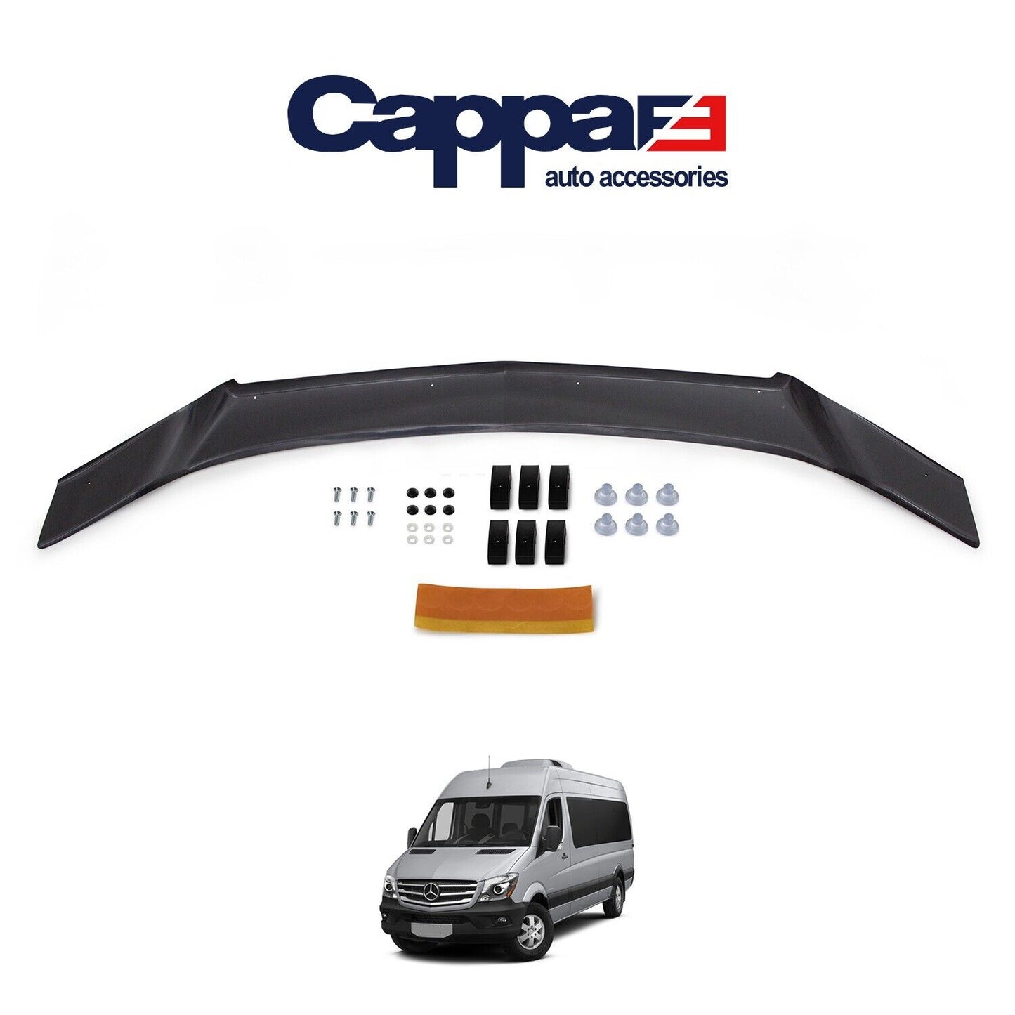 Sun Visor and Bug Guard Solid Black Acrylic For MERCEDES SPRINTER W906 2013-17