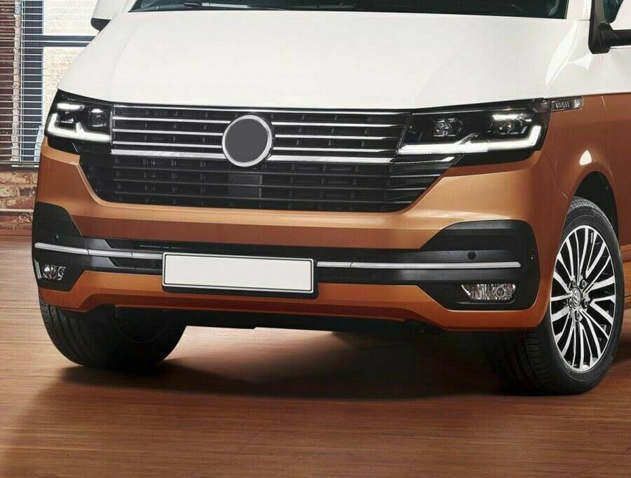 Chrome Front Bumper Streamers 4Pcs S.Steel For VW T6.1 TRANSPORTER 2019-2021