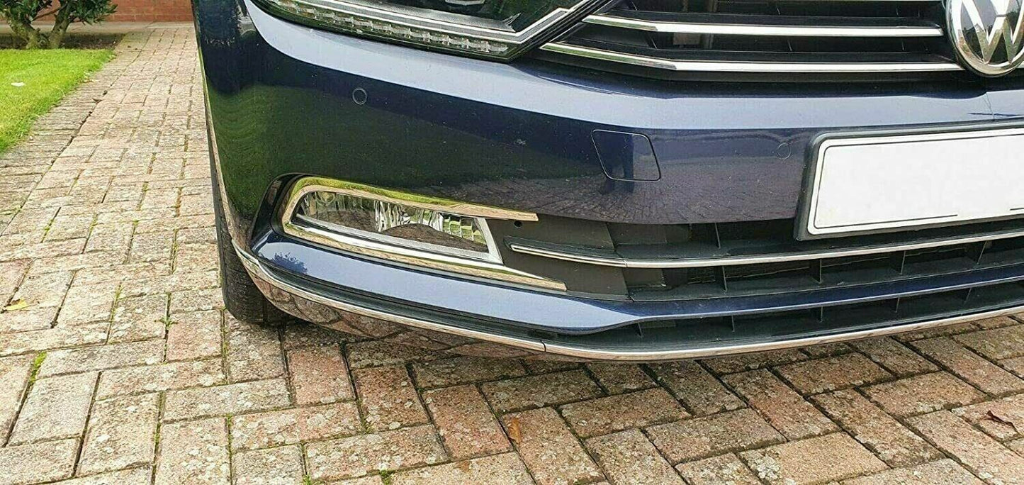 Chrome Fog Lamp Rim Covers 2Pieces Stainless Steel For VW PASSAT B8 2014-2017