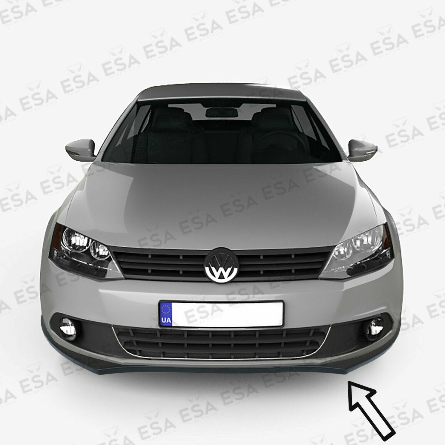 Lower Front Gloss Black ABS Splitter For JETTA MK4 IV 2010-2015