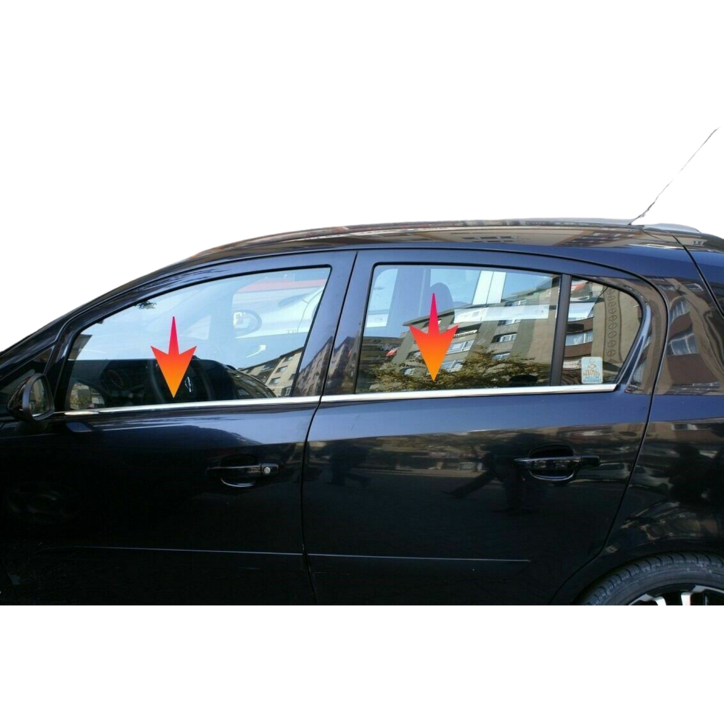 Chrome Windows Frame Trim Cover 4Dr 4Pcs For Vauxhall Opel Corsa D 06-2015