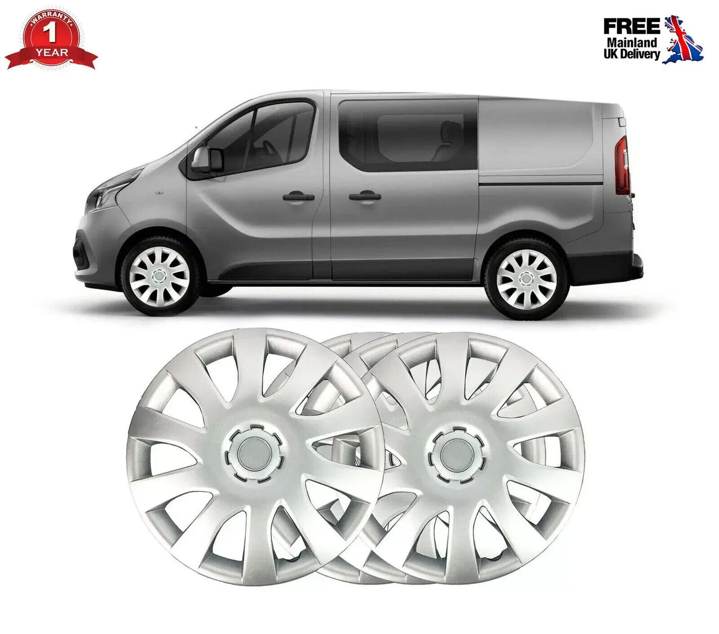 16" Wheel Trim Hub Cap Trim 4x Fits Renault Trafic X82 2014 Onwards