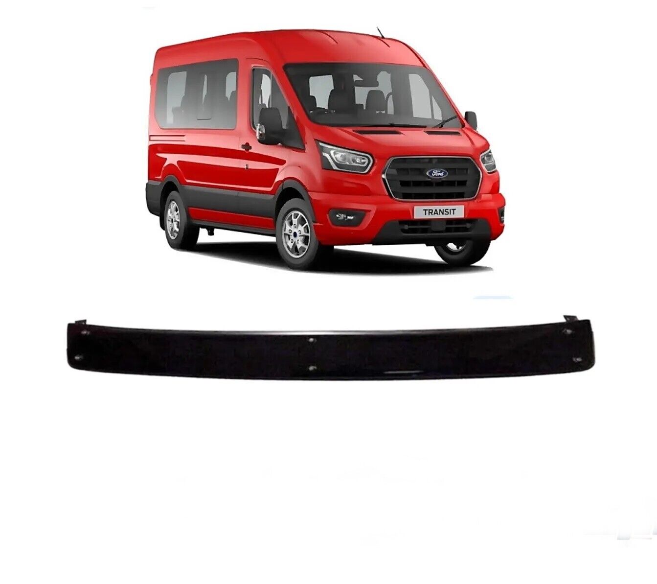ABS SUN VISOR SOILD BLACK ACRYLIC Compatible For FORD TRANSIT MK8 2014-2023