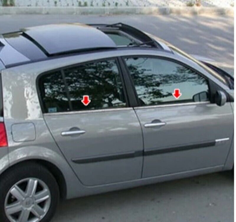 Chrome Windows Frame Trims 4 pcs S.STEEL For R. Megane II HB 2004-2010