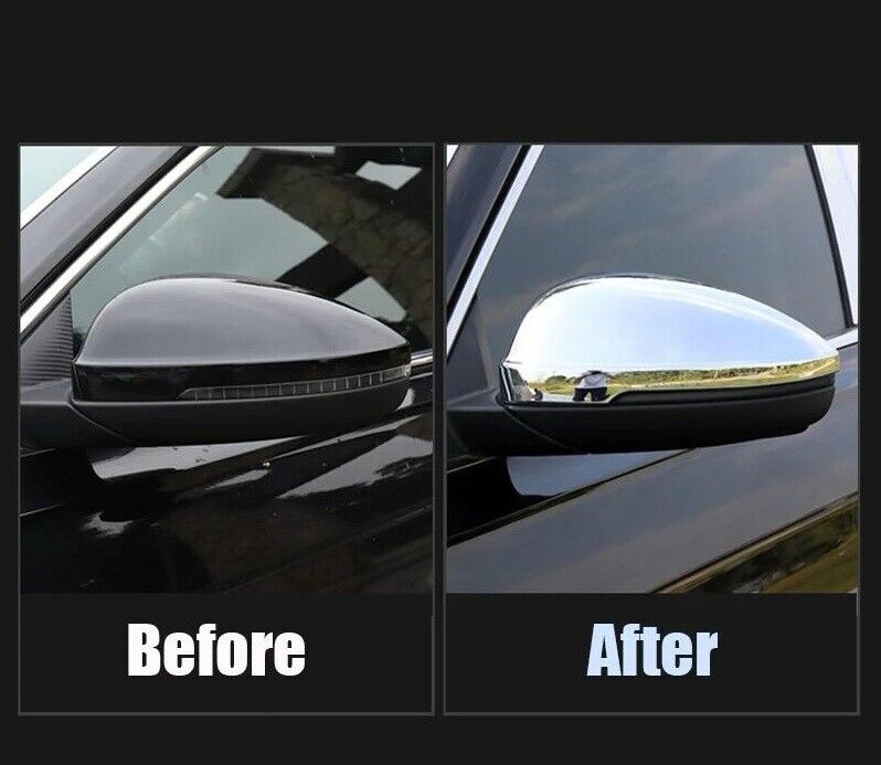 Chrome Wing Mirror Cover 2pcs S.STEEL For PASSAT 3C B8/B8.5 2014-2024