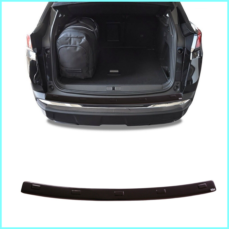 Abs Plastic Rear Bumper Protector (Black) For PEUGEOT 3008 MK2 II 2016-2024
