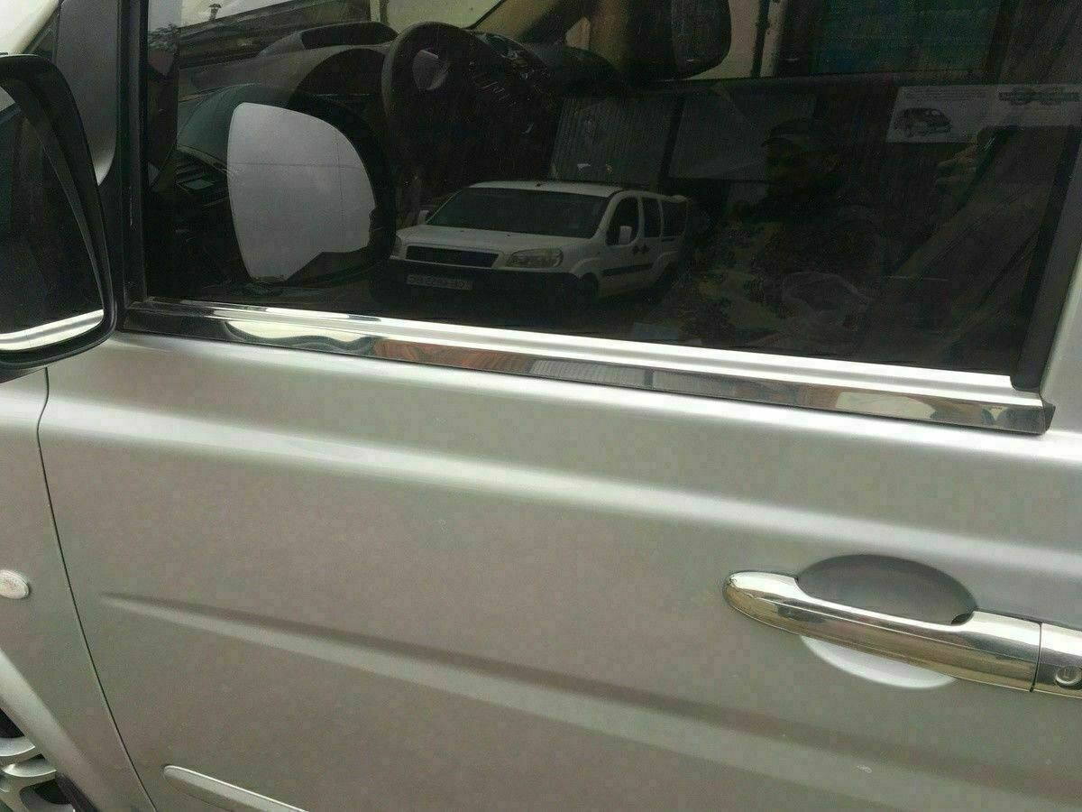 Chrome Windows Frame Trim Cover 2Pcs Steel For MERCEDES VITO VIANO W639 2003-14