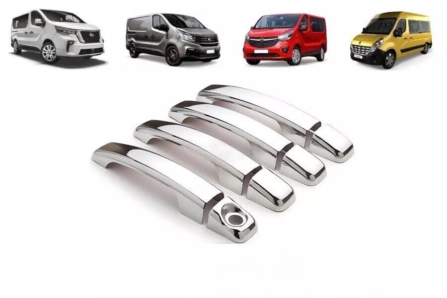 Chrome Door Handle Cover 4dr Abs Plastic ForTrafic/Master/Talento/Vivaro/Movano