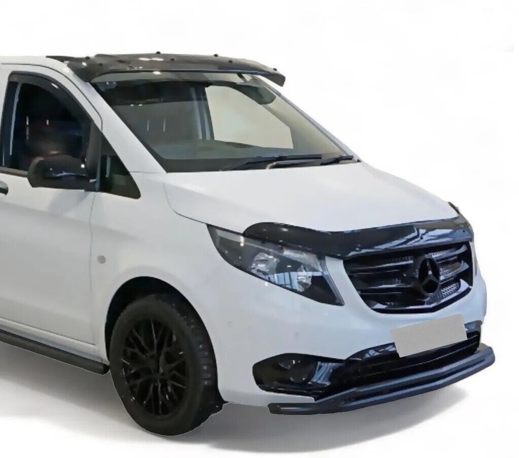 Sun Visor and Bug Guard Solid Black Acrylic For MERCEDES VITO W447 2014-2024