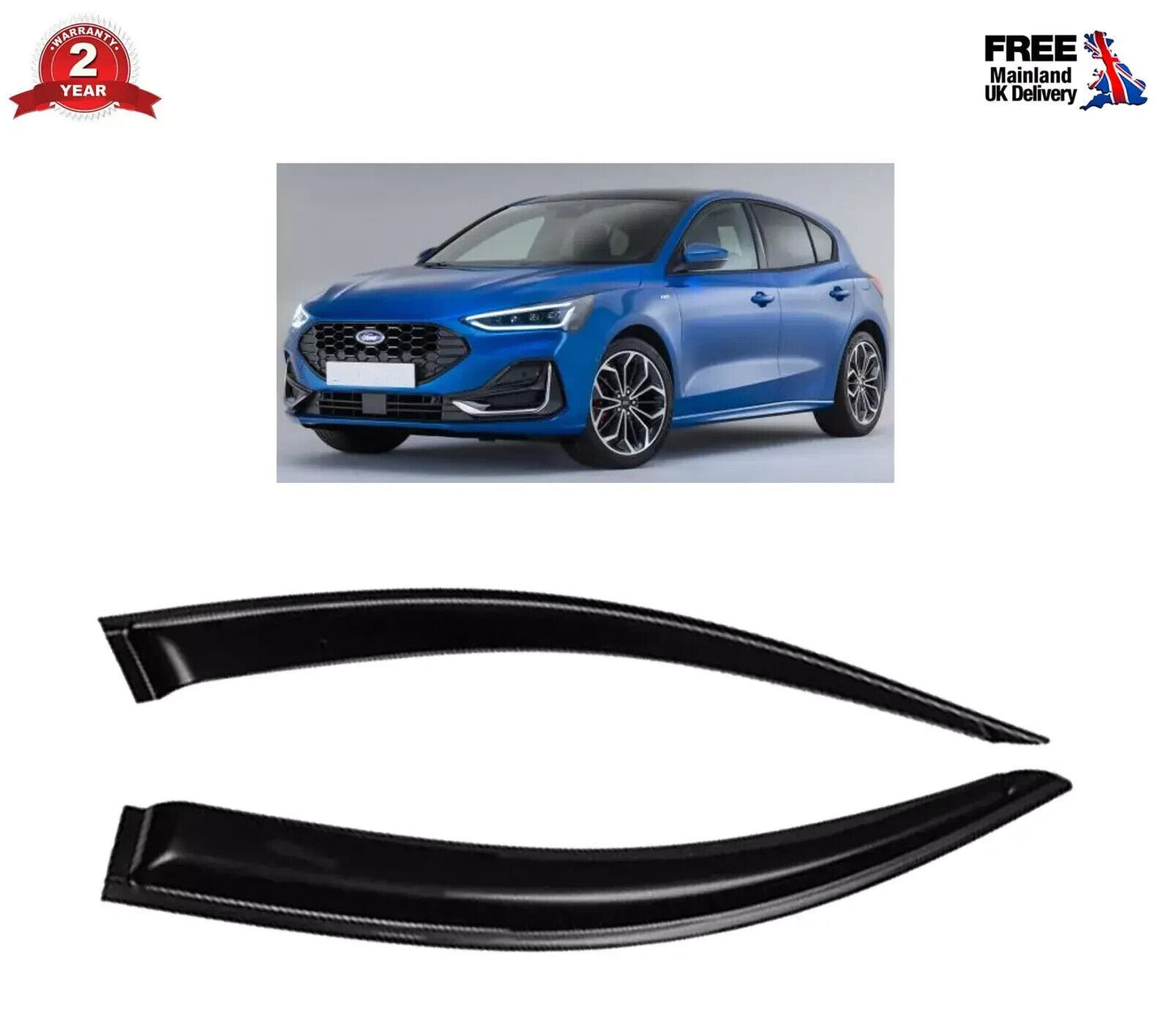 Wind Rain Deflectors LH & RH (4 pcs) For Ford Focus MK4 2018 Onwards