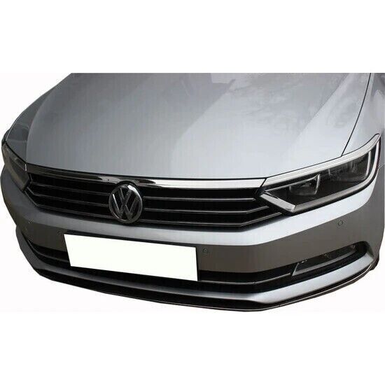 Chrome Front Head Light Upper Trims 3pcs S.Steel FOR VW Passat B8 B8.5 2014-2023