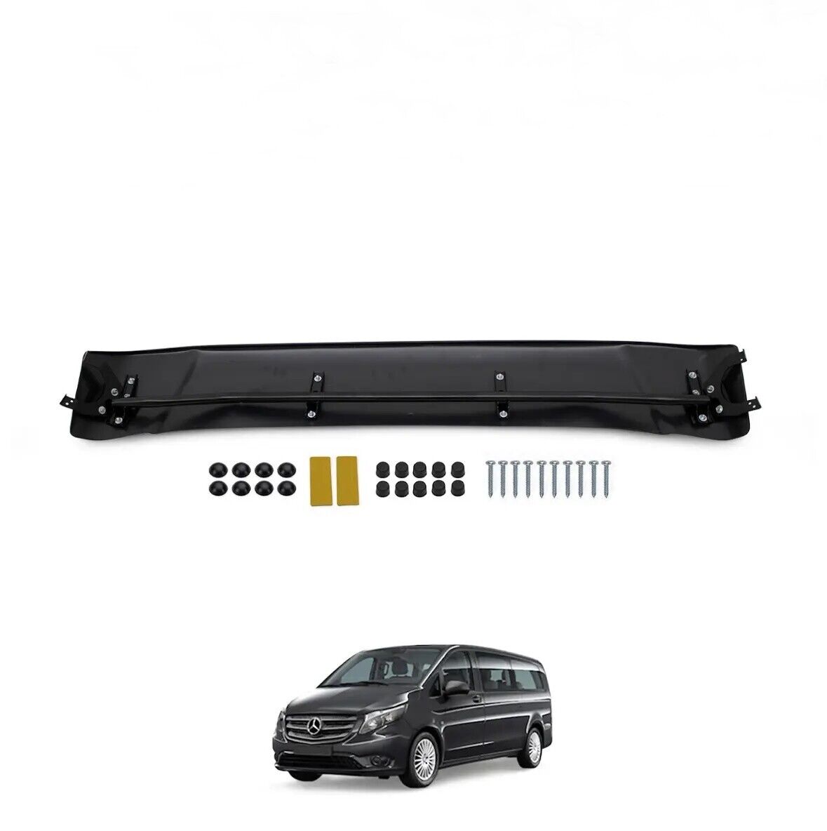 Sun Visor and Bug Guard Solid Black Acrylic For MERCEDES VITO W447 2014-2024