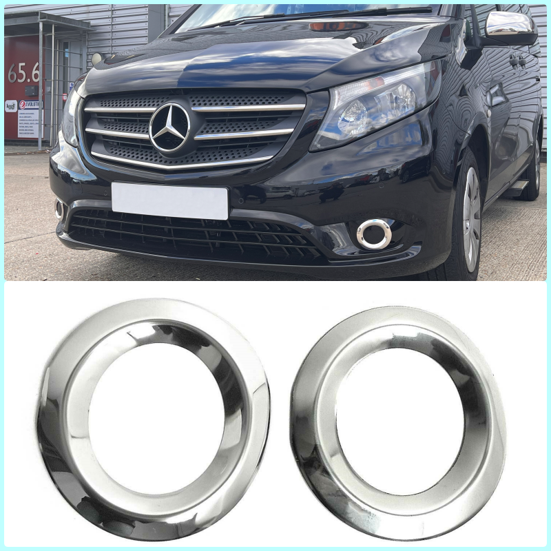 Chrome Fog Lamp Rim Cover 2Pcs For M.Benz Vito W447 /Vito Taxi W447 2014-2023