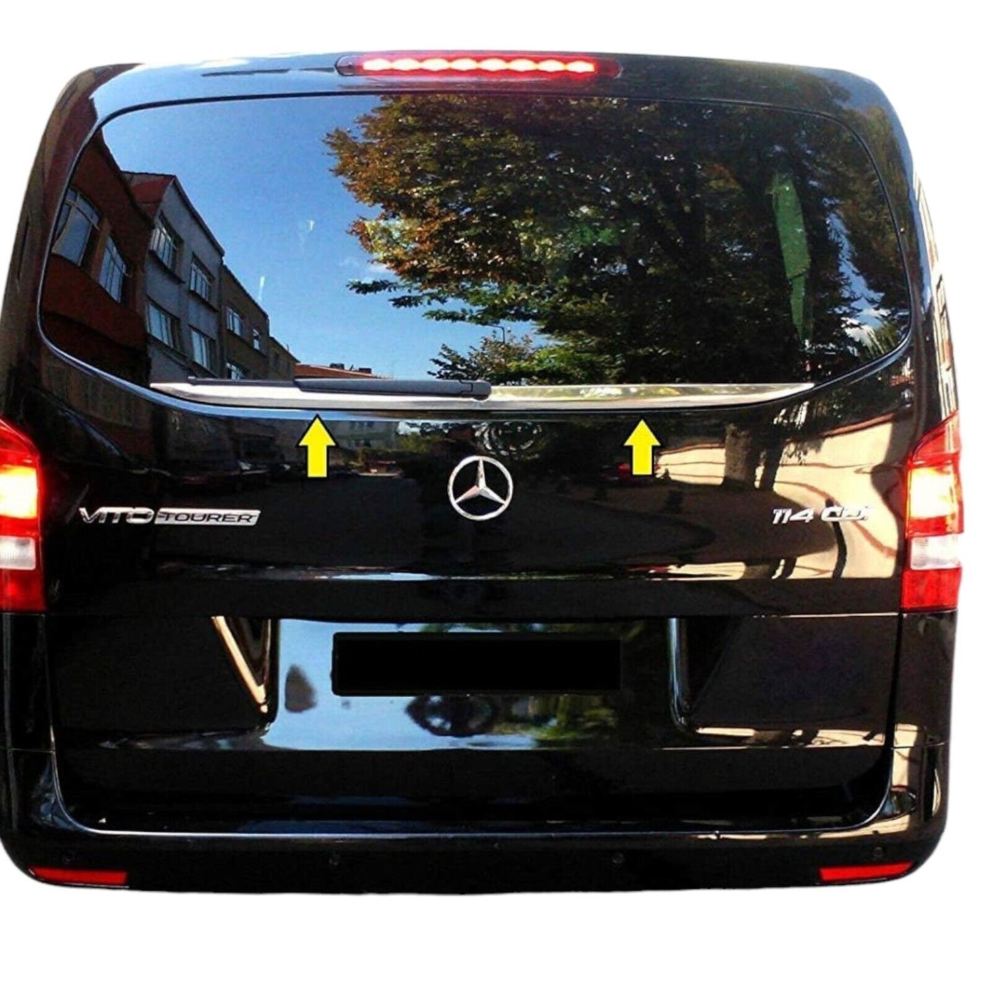 Chrome Rear Window Under Trim S.STEEL For Mercedes VITO W447 VITO 2014-2024