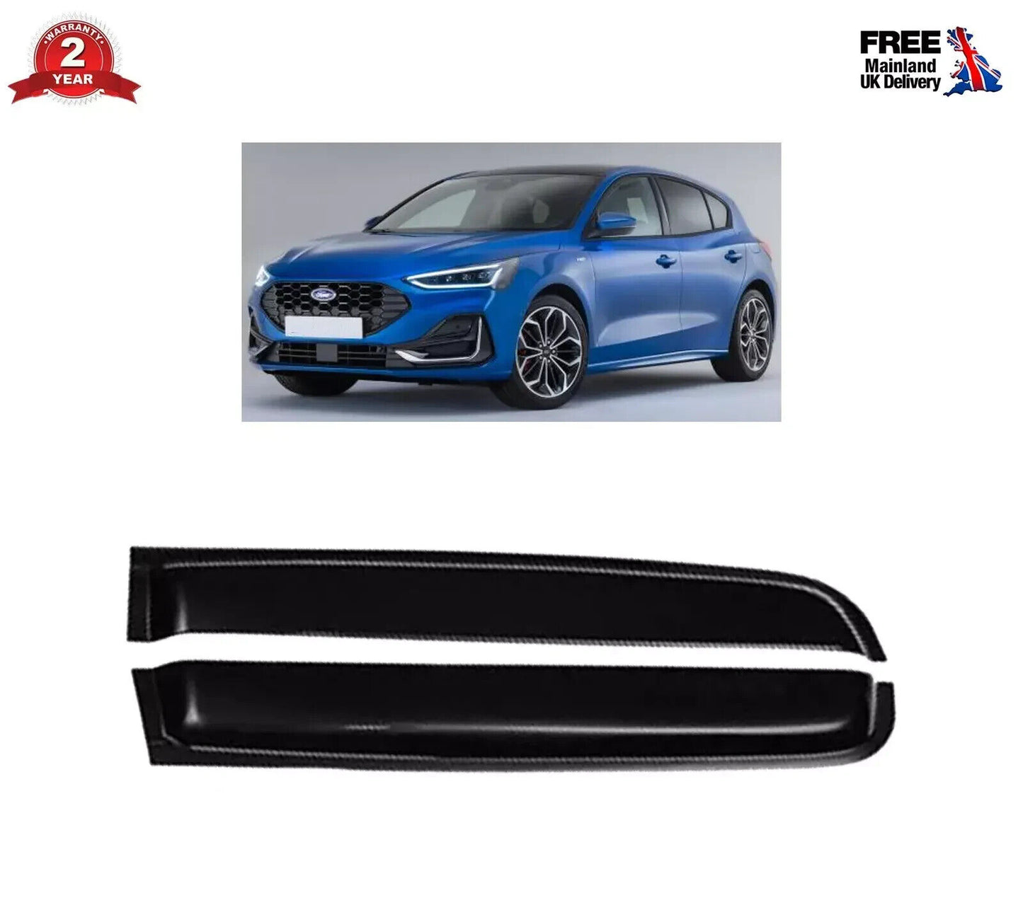 Wind Rain Deflectors LH & RH (4 pcs) For Ford Focus MK4 2018 Onwards