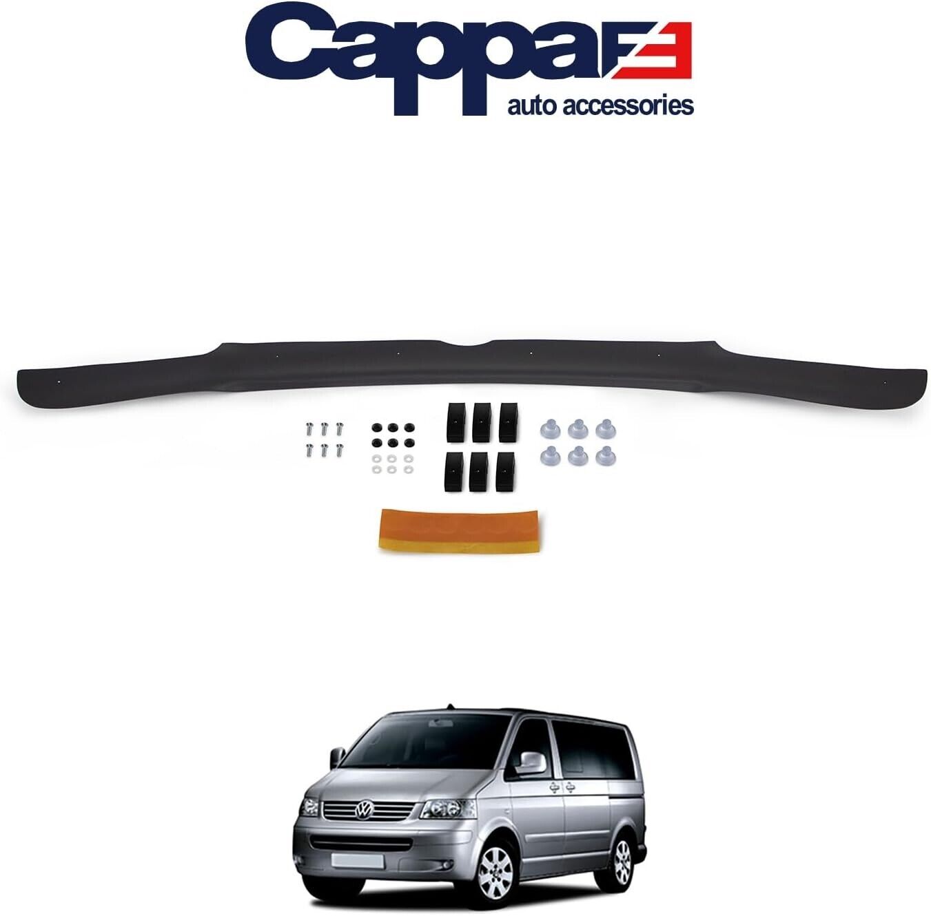 Sun Visor and Bug Guard Solid Black Acrylic For T5 TRANSPORTER 2003-2009