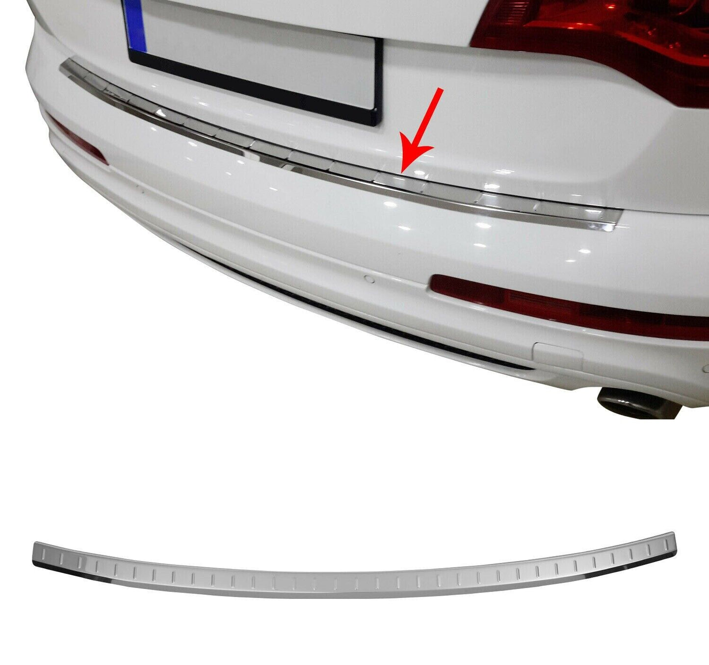 Chrome Rear Bumper Protector Scratch Guard S.Steel For Audi Q7 4L 2006-2015