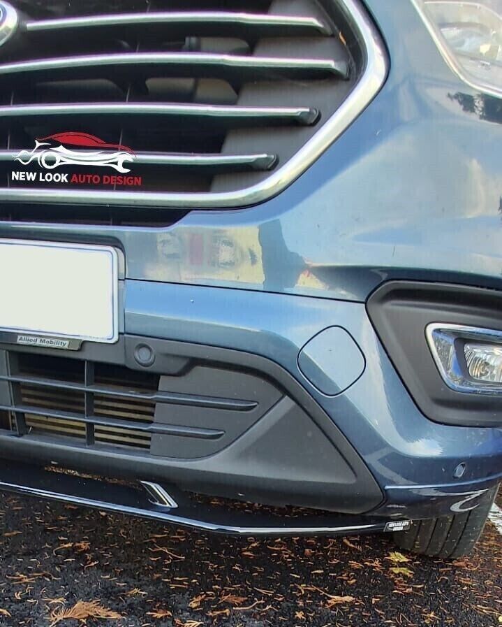 Lower Front Gloss Black ABS Splitter Bumper Lip For FORD TOURNEO CUSTOM 2012-17