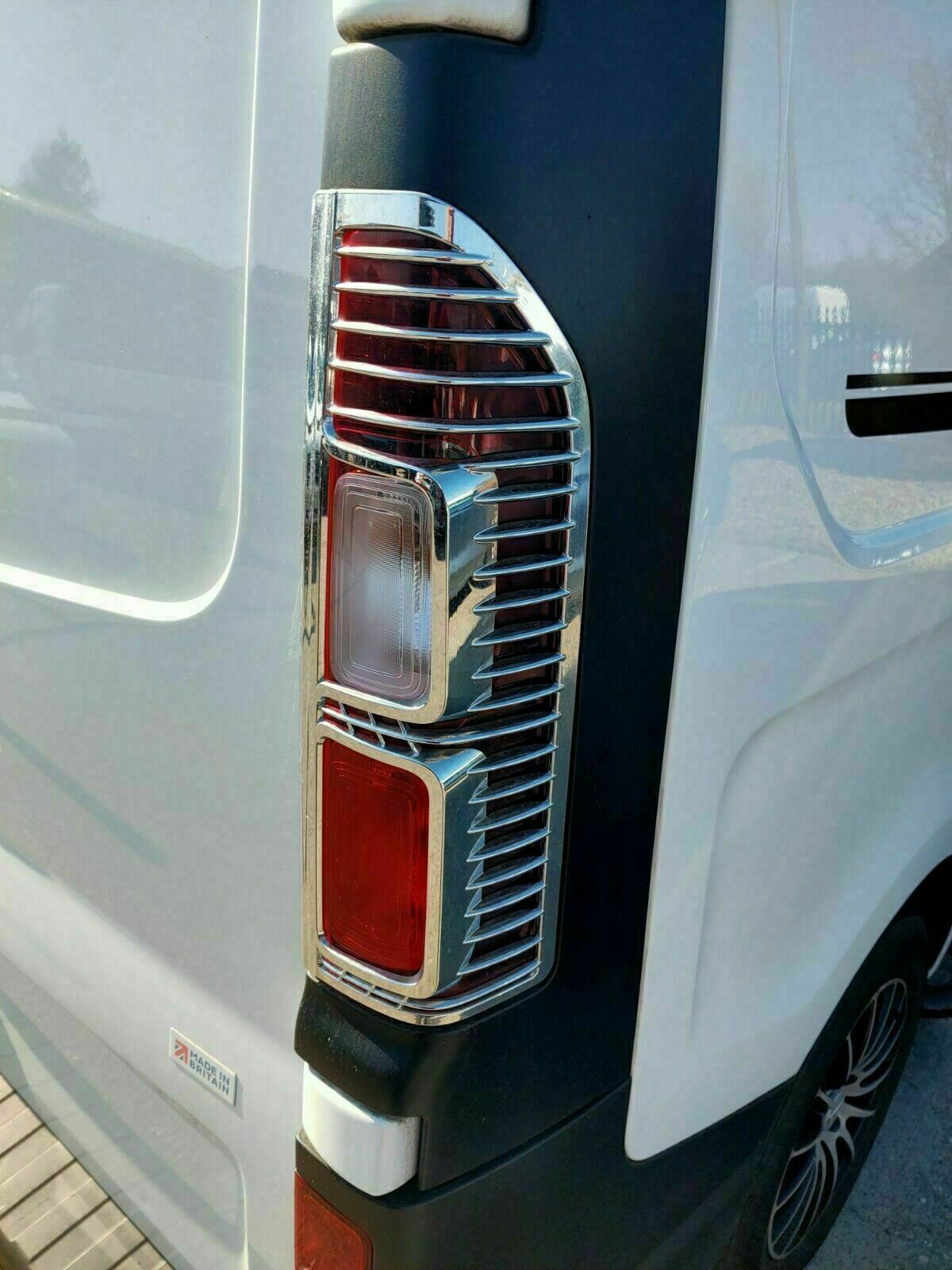 Abs Chrome Rear Lamp Rim Cover For Vauxhall Opel Vivaro/Renault Trafic 2014-2023