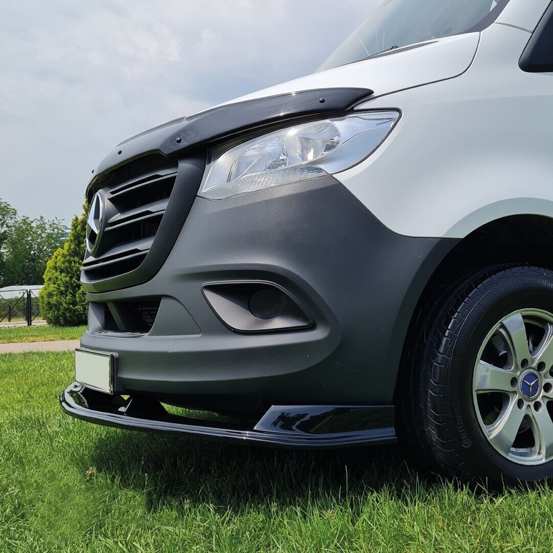 Lower Front Gloss Black ABS Splitter Bumper Lip For M. SPRINTER W907 2018-2023