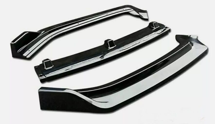 Lower Front Black ABS Splitter 3 pieces For VW POLO MK6 R6 2009-2017