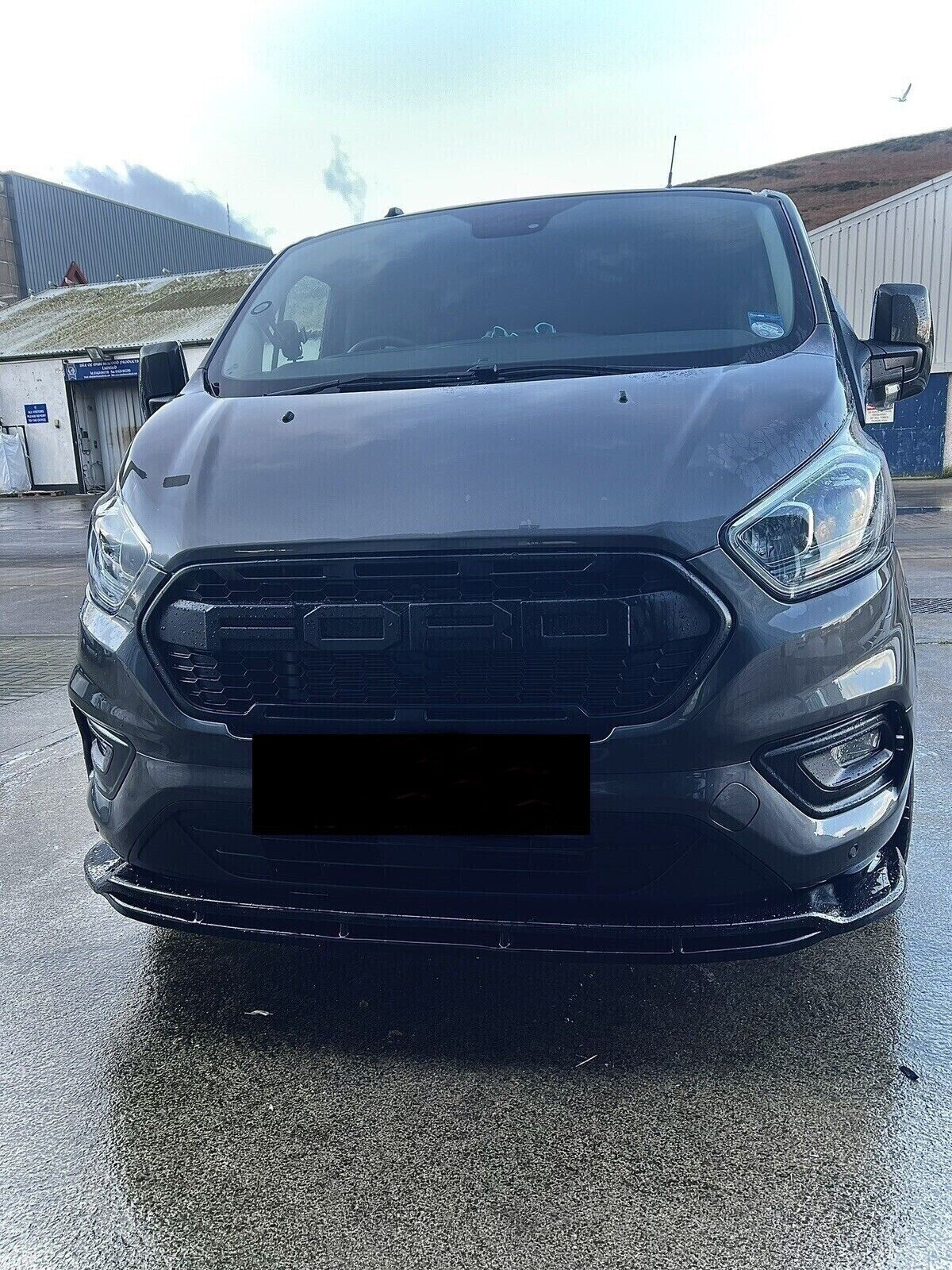 Lower Front Gloss Black ABS Splitter Bumper Lip For FORD TOURNEO CUSTOM 2018-23