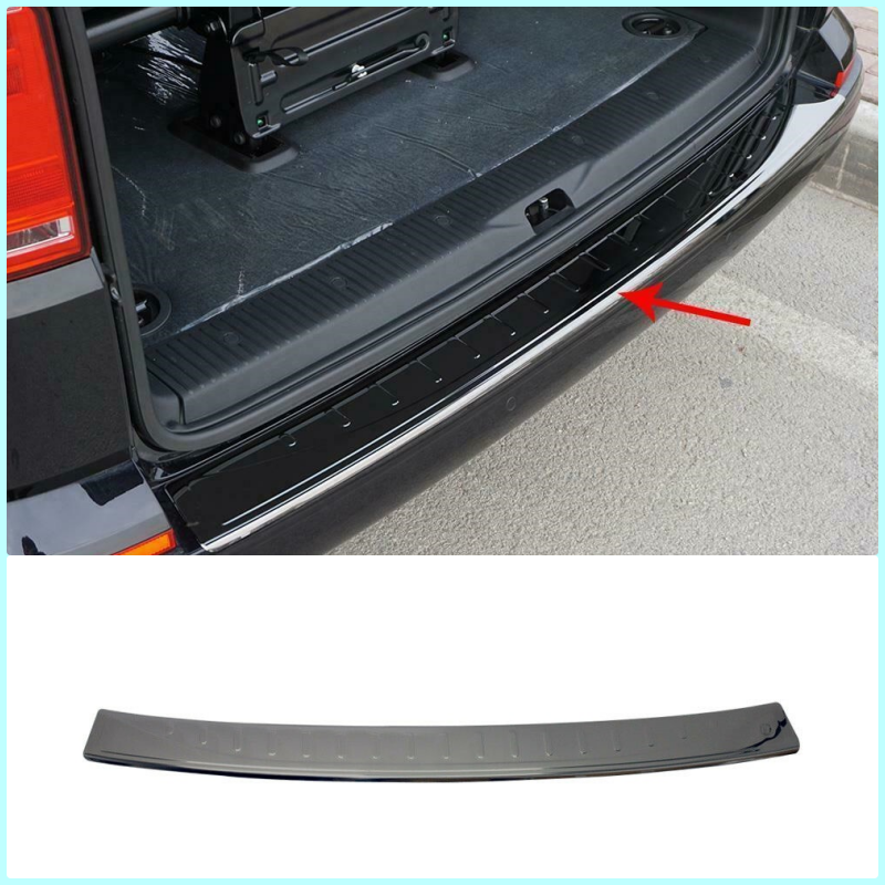Dark Chrome Rear Bumper Protector For VW T6 TRANSPORTER CARAVELLE 2015-2021