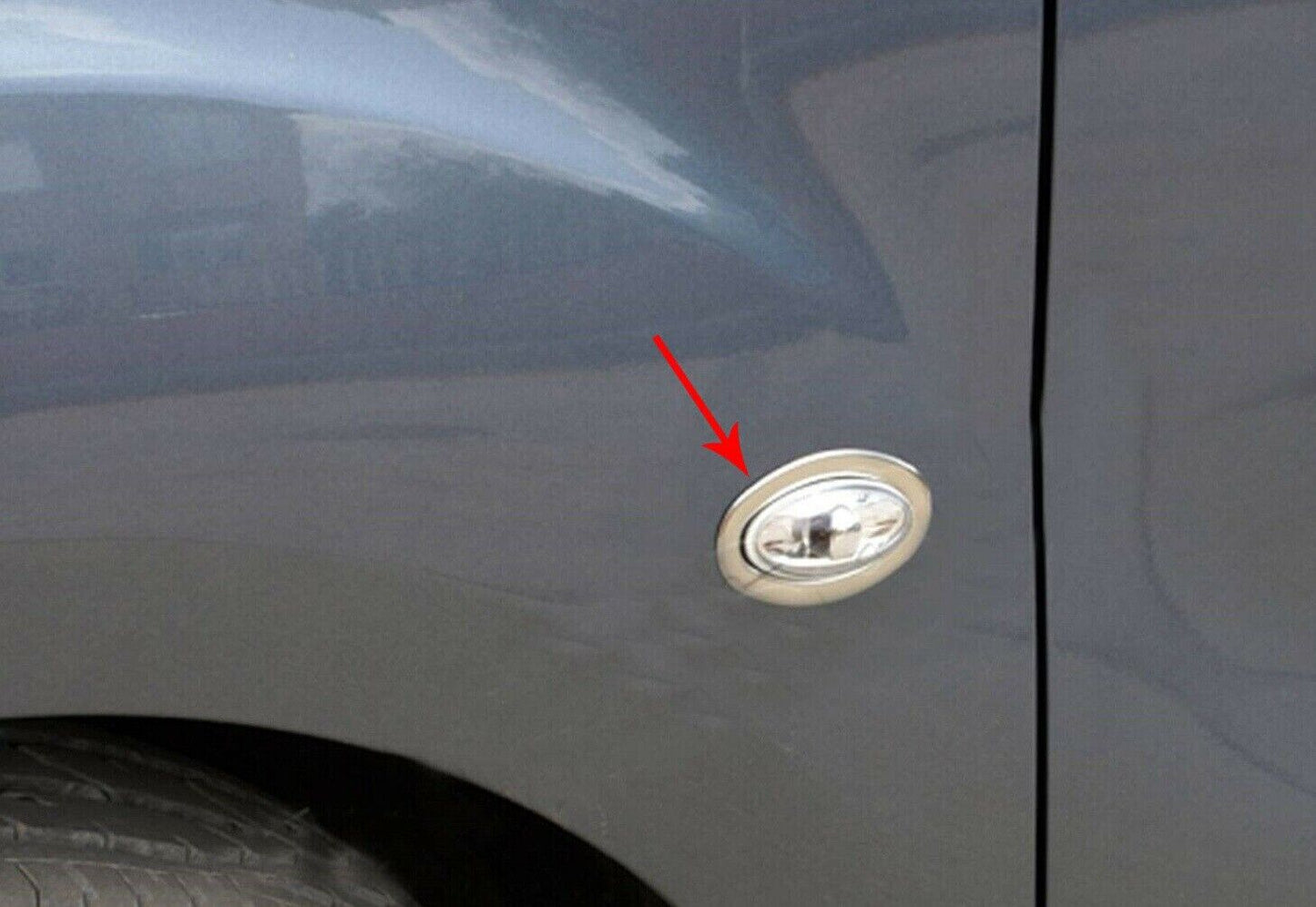 CHROME INDICATOR SURROUND PAIR S.STEEL For Vauxhall Opel Vivaro IV/Combo E