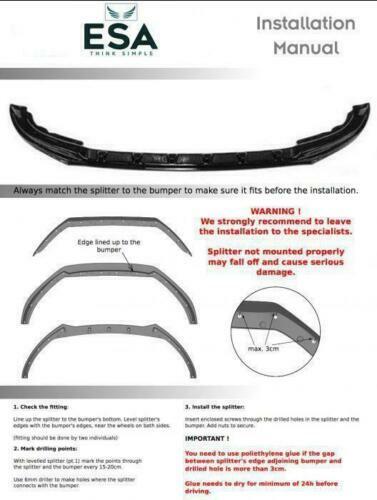 Lower Front Gloss Black ABS Splitter For JETTA MK4 IV 2010-2015