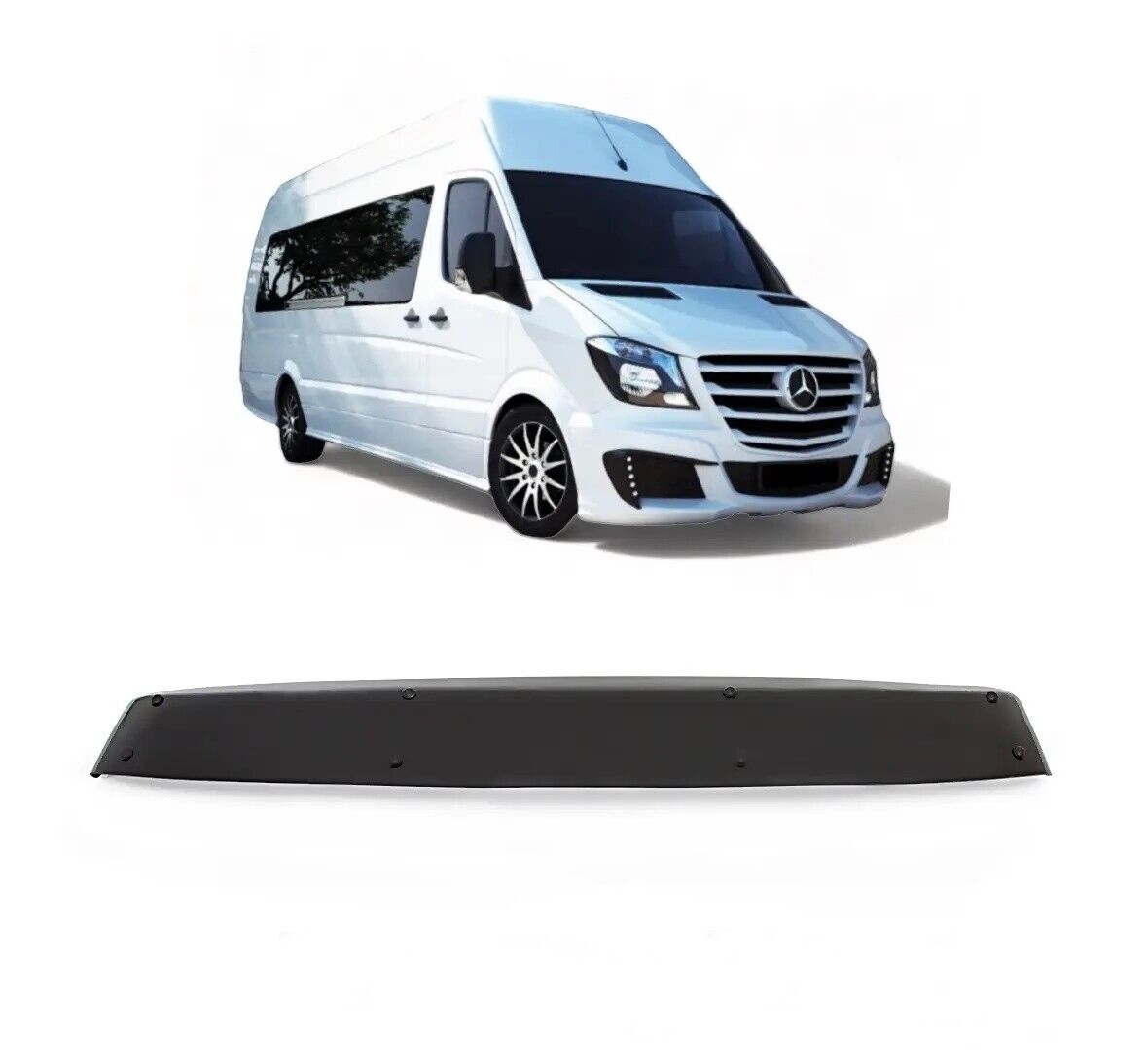 ABS SUN VISOR SOILD BLACK ACRYLIC Compatible For MERCEDES SPRINTER W906 2006-17