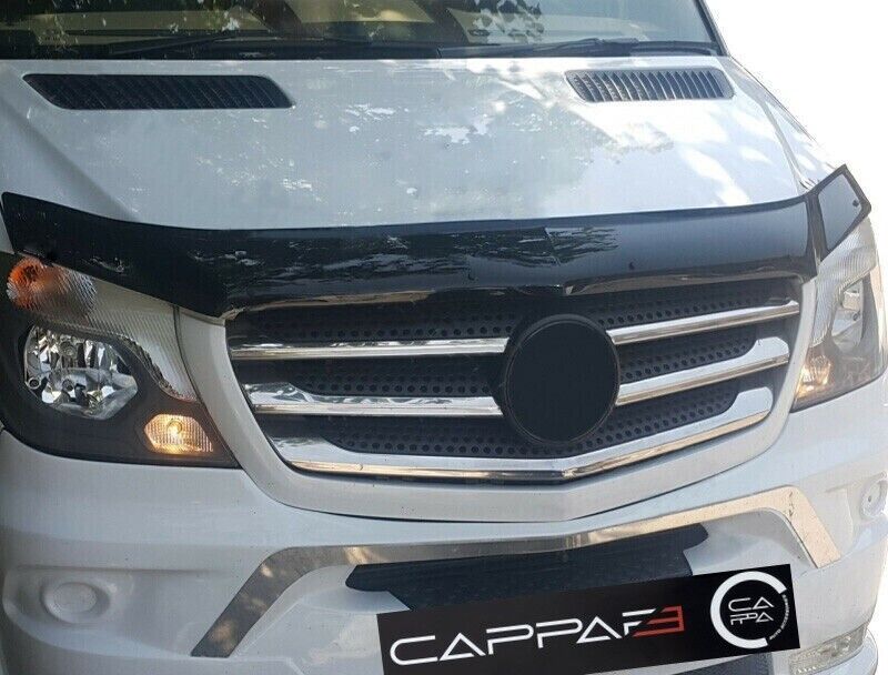 Sun Visor and Bug Guard Solid Black Acrylic For MERCEDES SPRINTER W906 2013-17