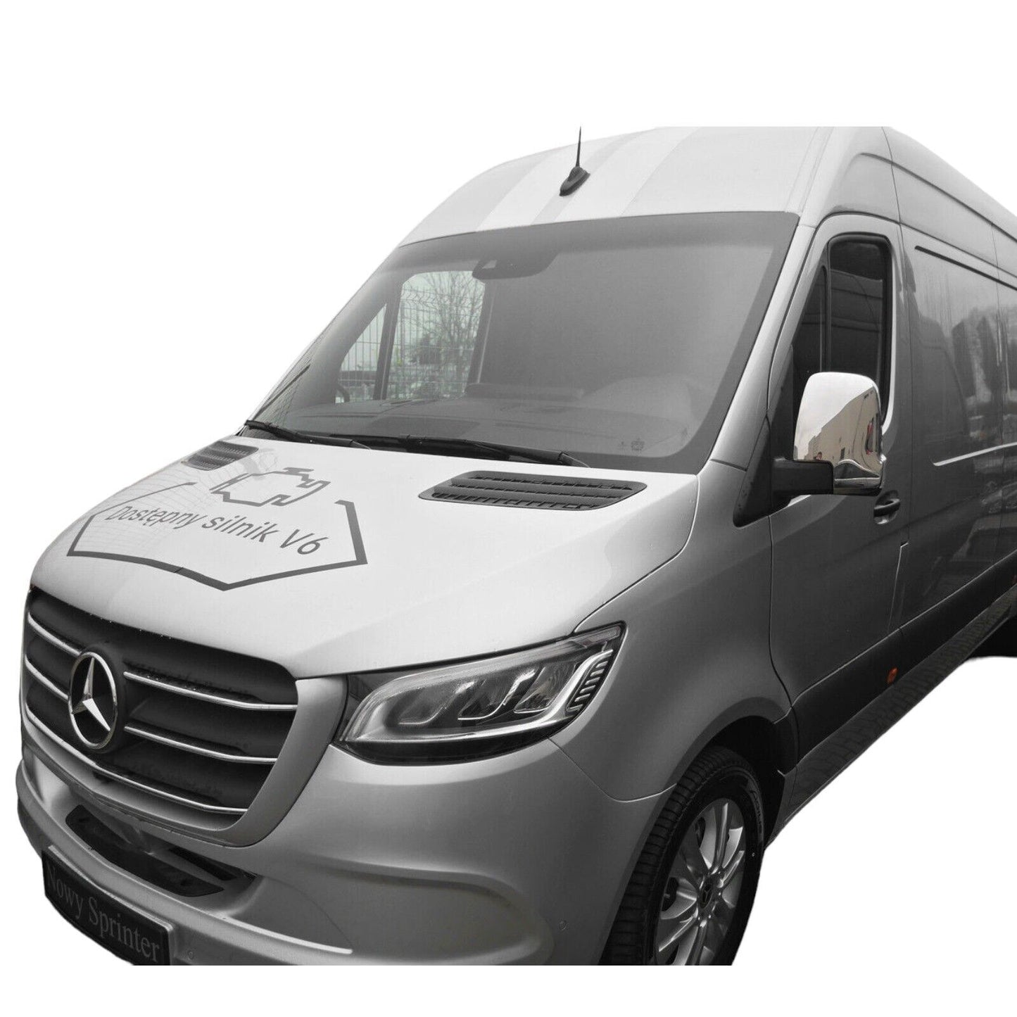 Chrome Side Wing Mirror Covers 2pcs ABS Plastic For M.Sprinter W907 2018-2023