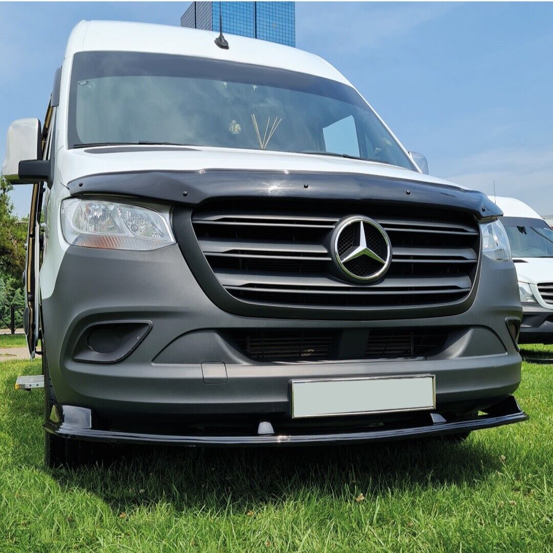 Lower Front Gloss Black ABS Splitter Bumper Lip For M. SPRINTER W907 2018-2023