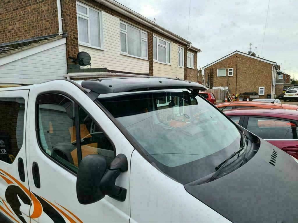 Sun Visor and Bug Guard Solid Black Acrylic For TRAFIC/VIVARO 2001-2013