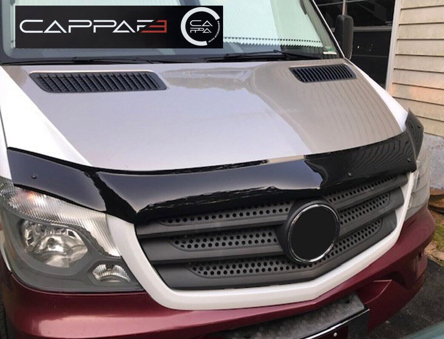 Sun Visor and Bug Guard Solid Black Acrylic For MERCEDES SPRINTER W906 2013-17