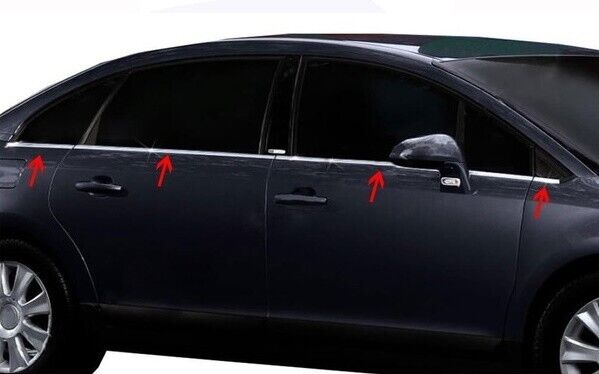 Chrome Windows Frame Trims 8pcs S.STEEL For Citroen C4 Saloon 2004-2010