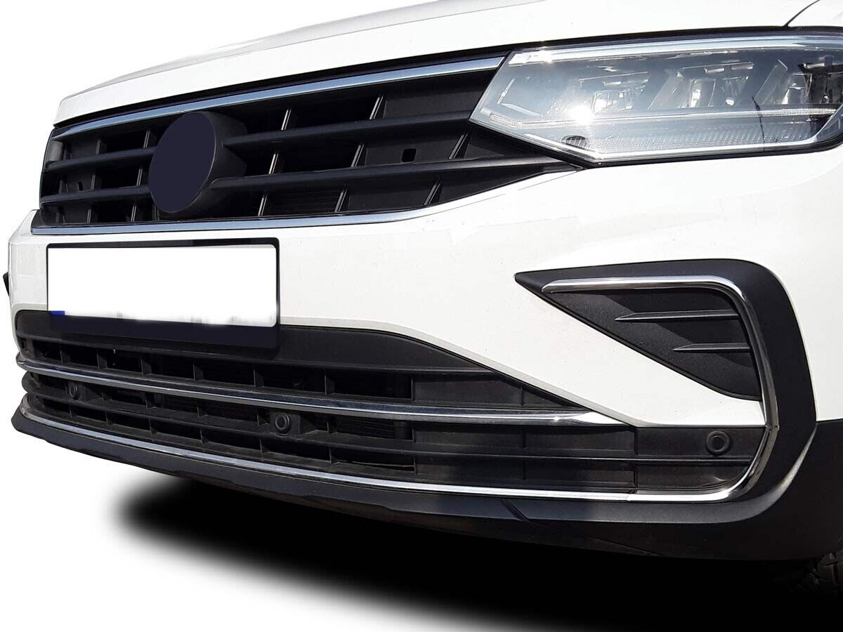 Chrome Fog Light Covers Strips 4Pcs Stainless Steel For VW TIGUAN II 2020-2023