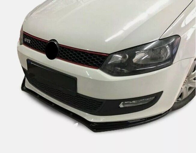 Lower Front Black ABS Splitter 3 pieces For VW POLO MK6 R6 2009-2017