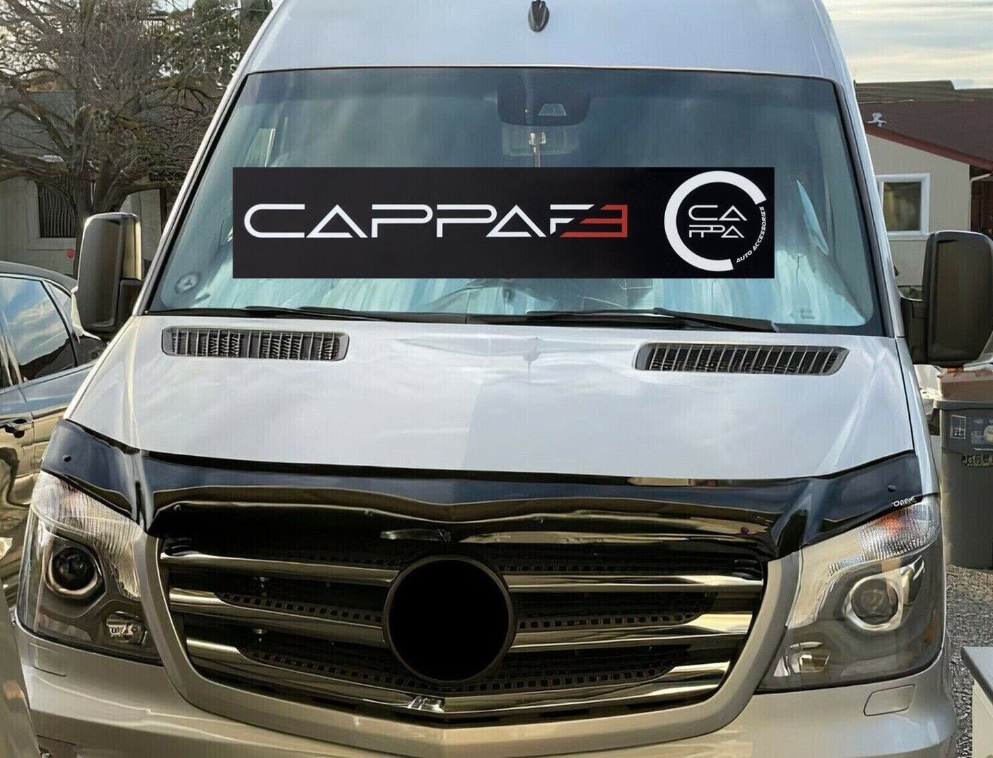 Sun Visor and Bug Guard Solid Black Acrylic For MERCEDES SPRINTER W906 2013-17