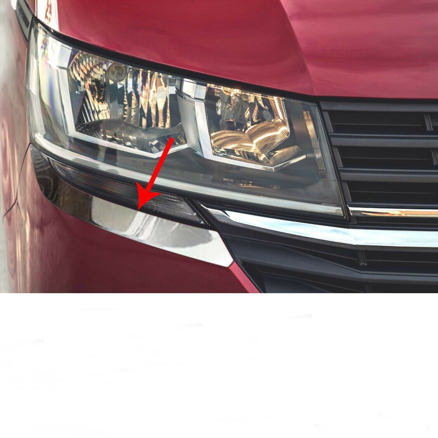 CHROME HEADLIGHT LOWER TRIM 2PIECES FOR VW T6.1 TRANSPORTER 2019-2023