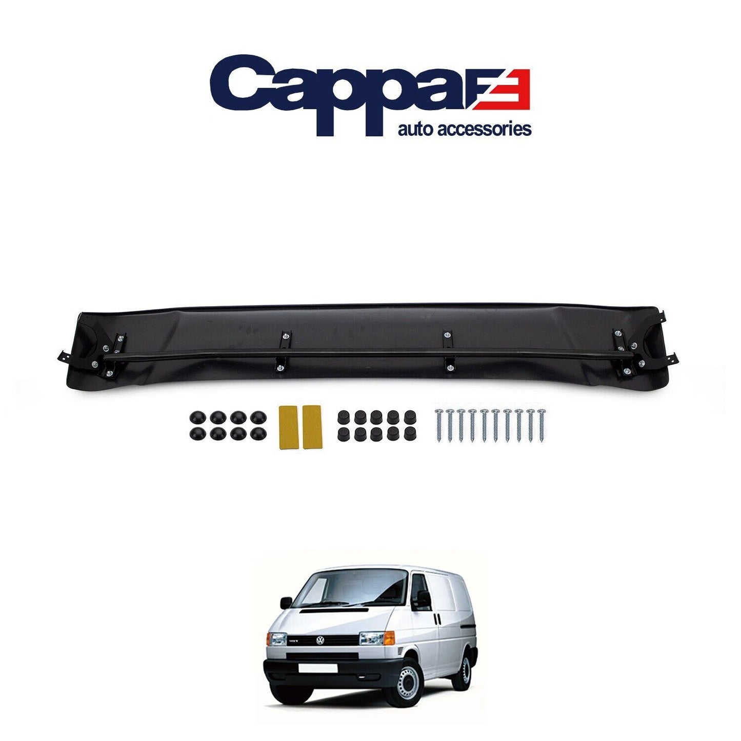 Sun Visor and Bug Guard Solid Black Acrylic For VW T4 TRANSPORTER/CARAVELLE