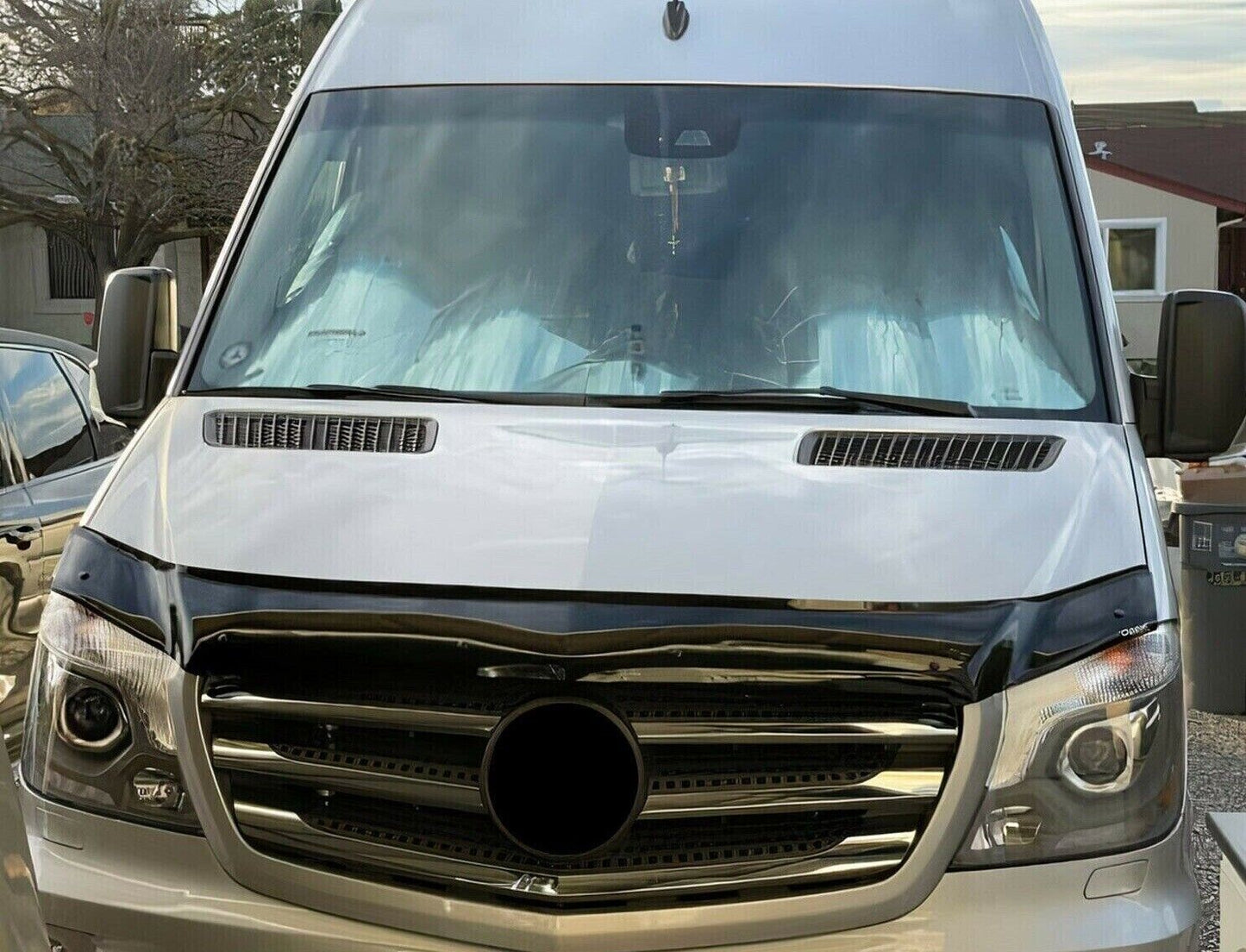 Sun Visor and Bug Guard Solid Black Acrylic For MERCEDES SPRINTER W906 2013-17