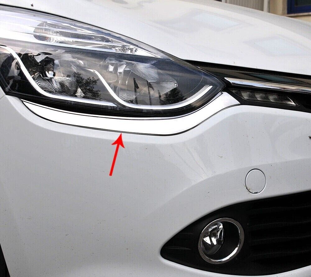 Chrome Head Lamp Light Surround Trim 2Pc For R. CLIO IV HB 2012-2018