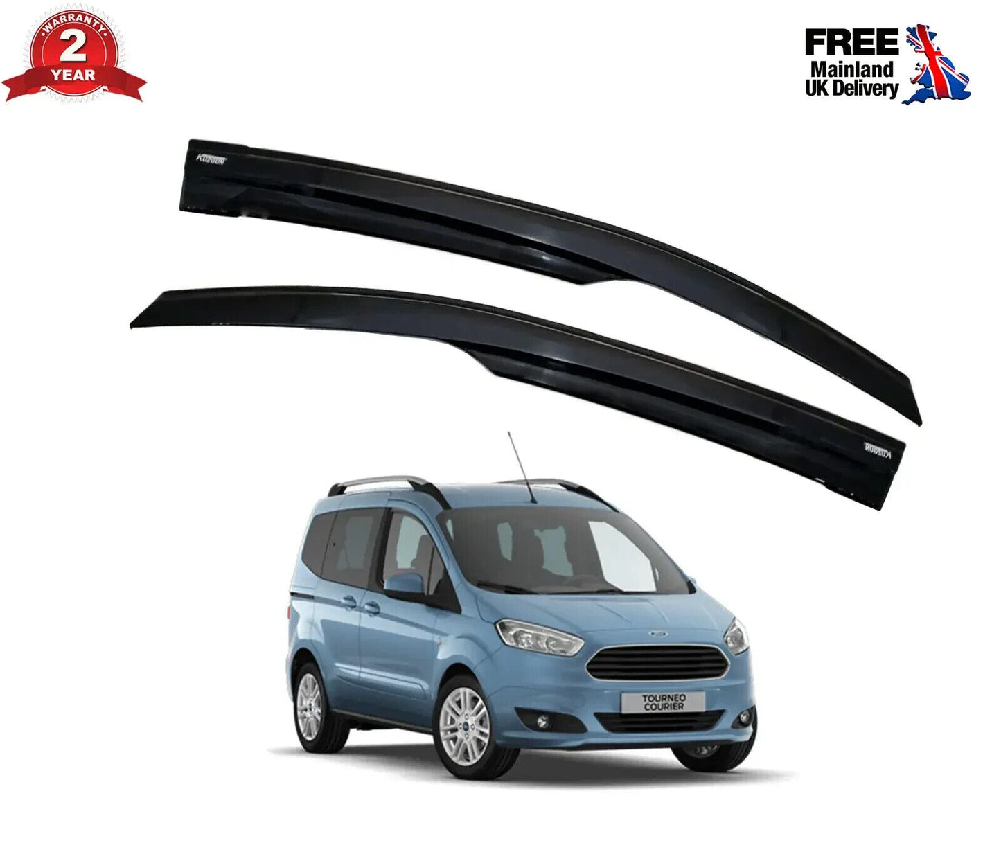 Wind Rain Deflectors LH & RH (2 pcs) For Ford Transit Tourneo Courier 2014 Up