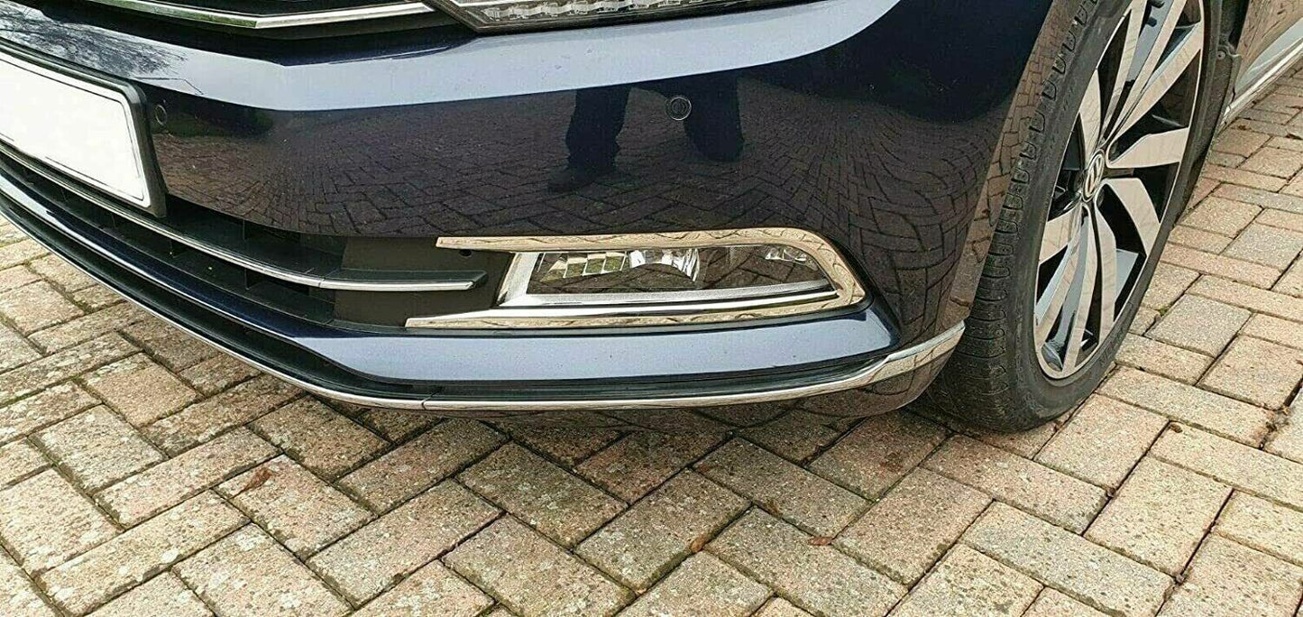 Chrome Fog Lamp Rim Covers 2Pieces Stainless Steel For VW PASSAT B8 2014-2017