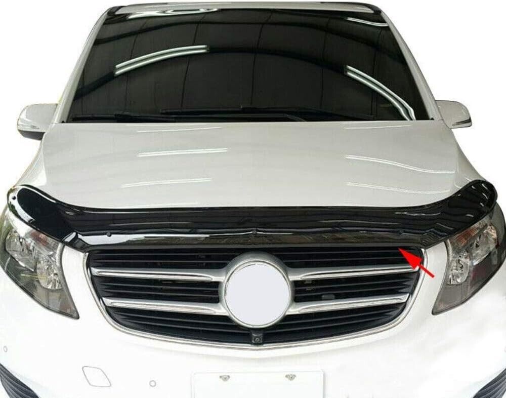 Sun Visor and Bug Guard Solid Black Acrylic For MERCEDES VITO W447 2014-2024
