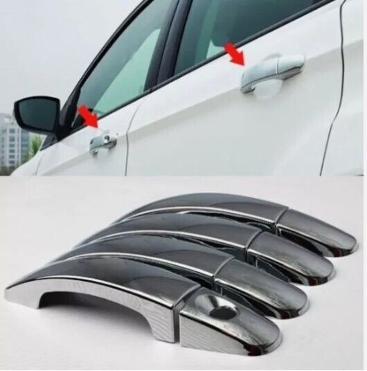 Chrome Door Handle Cover 4 Door S. Steel FITS Ford Focus II, III, C-Max, Kuga